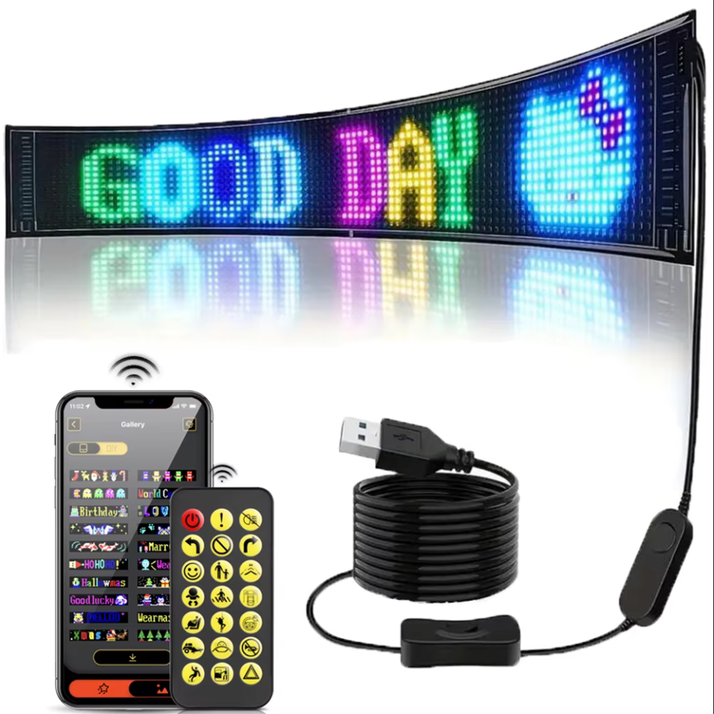 Car Led Light - 16x96 LED'li Matris Piksel Panel, Kayan