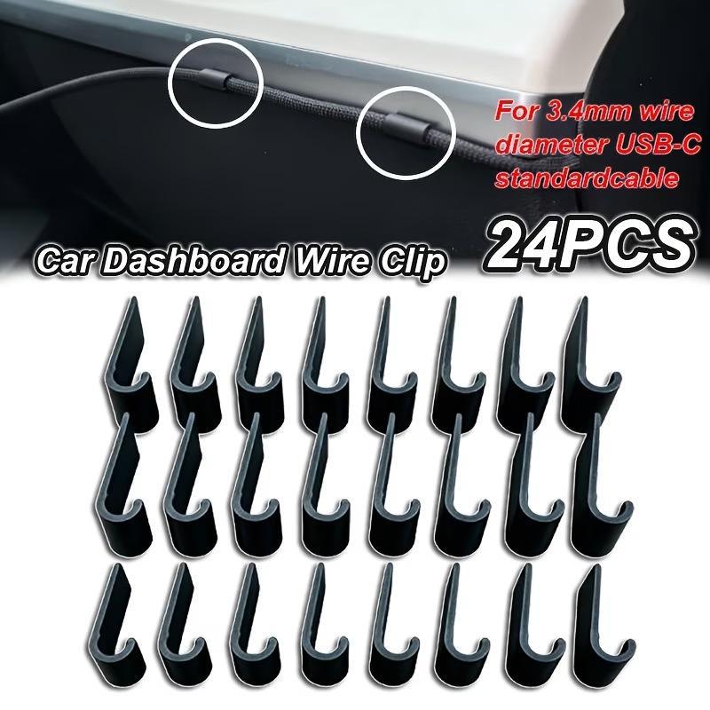 Car Cable Organizer - 24 Adet 3,4 mm Otomobil Kablo