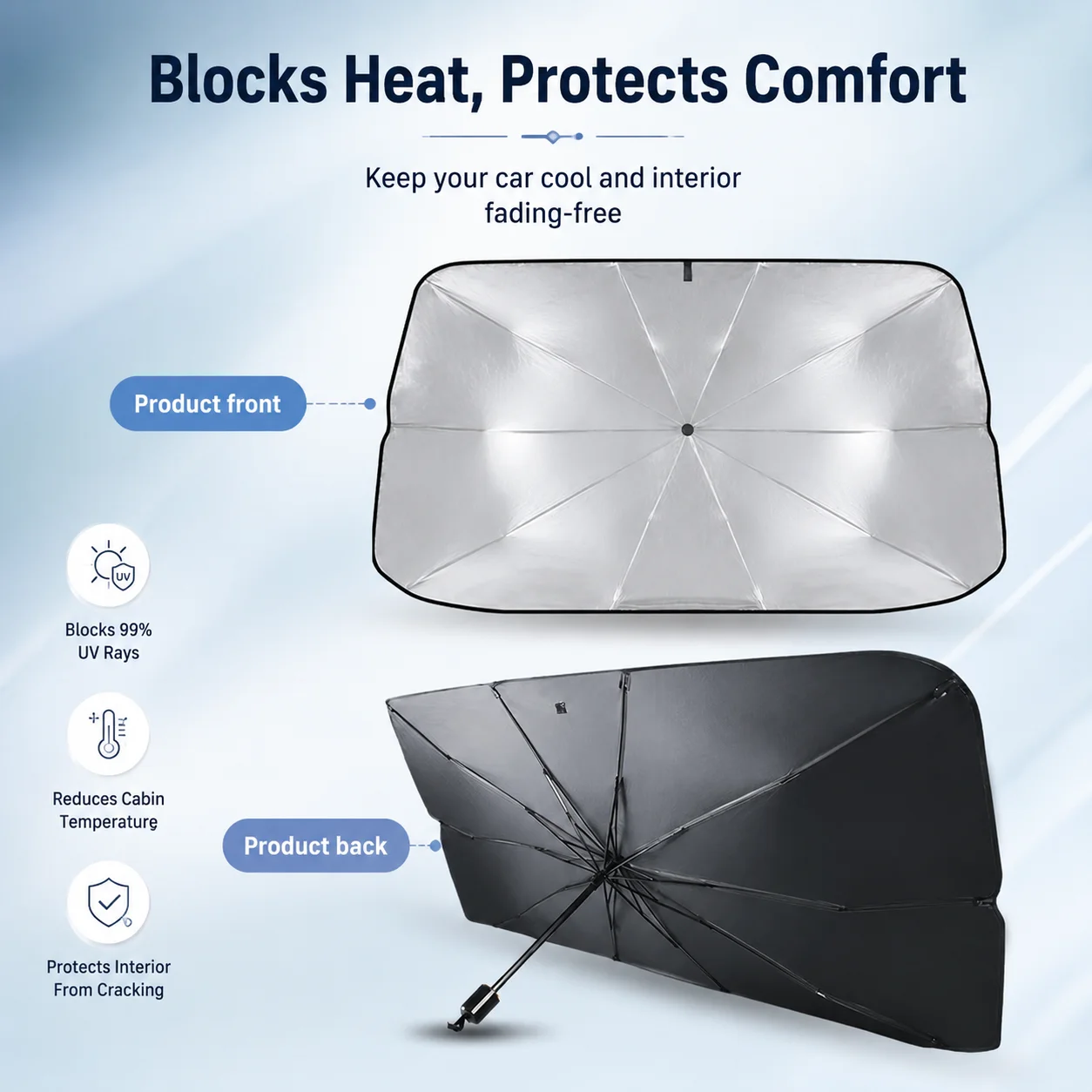 1 adet Katlanabilir Araba Ön C - Windshield Sun Shade incelemesi ve fiyatı